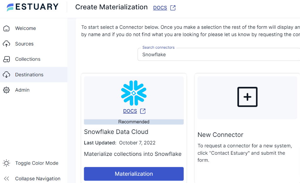 Snowflake Materialization