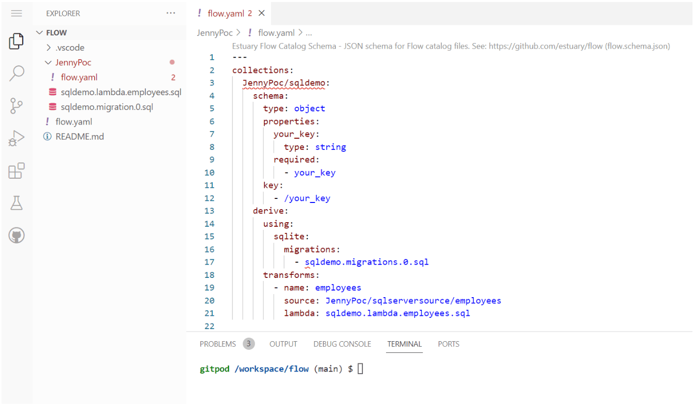 streaming sql - GitPod Environment