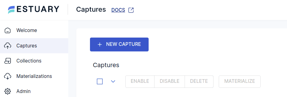 Mongodb to Postgresql - Flow Dashboard - New Capture