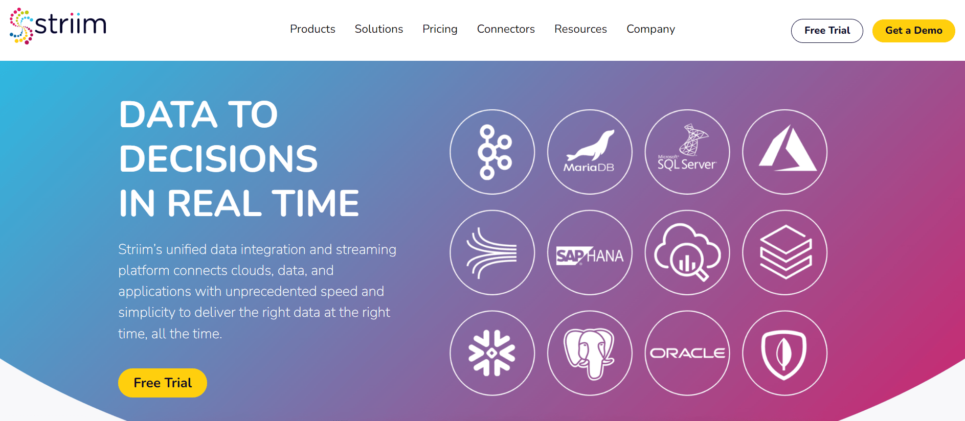 Fivetran Alternatives - Striim homepage