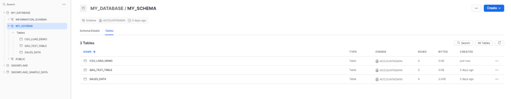 aircall to snowflake - selecting the snowflake table