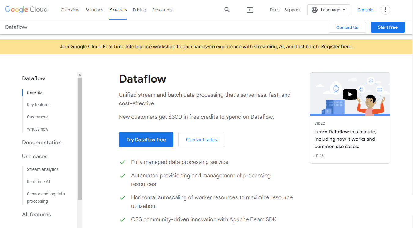 Data Streaming Platforms - Google Cloud Dataflow