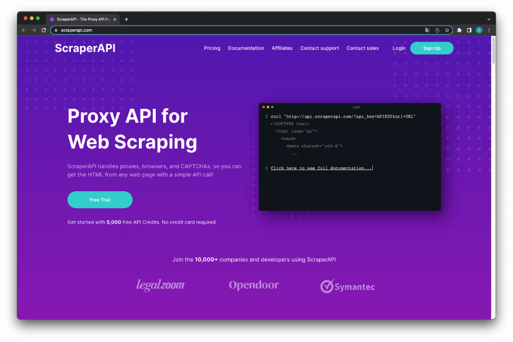 Data extraction - scraper api