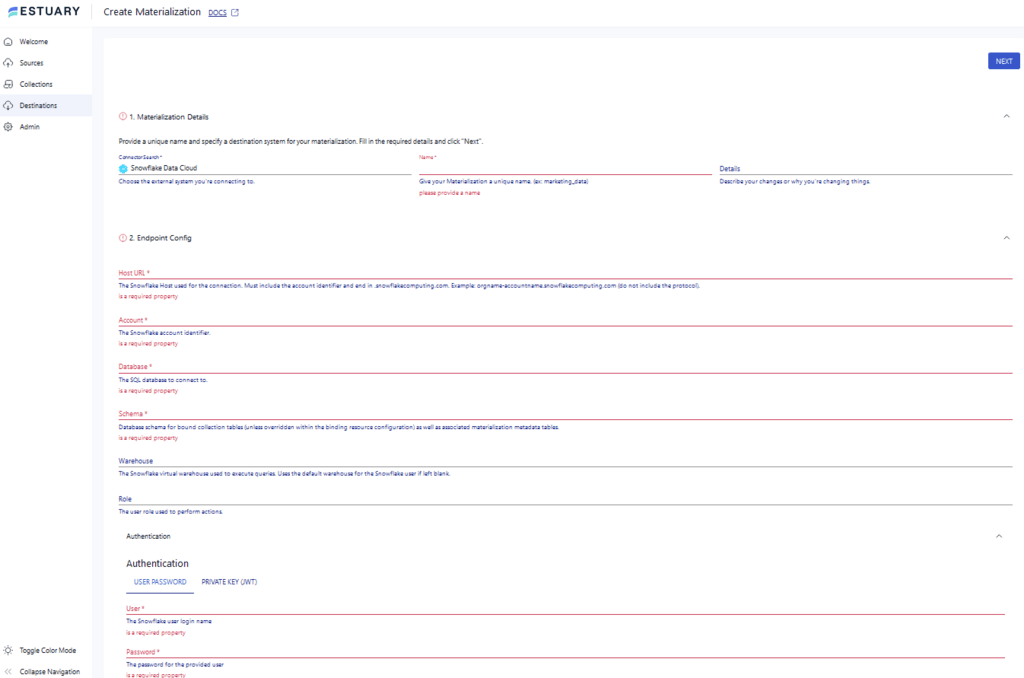 airtable to snowflake - snowflake connector page