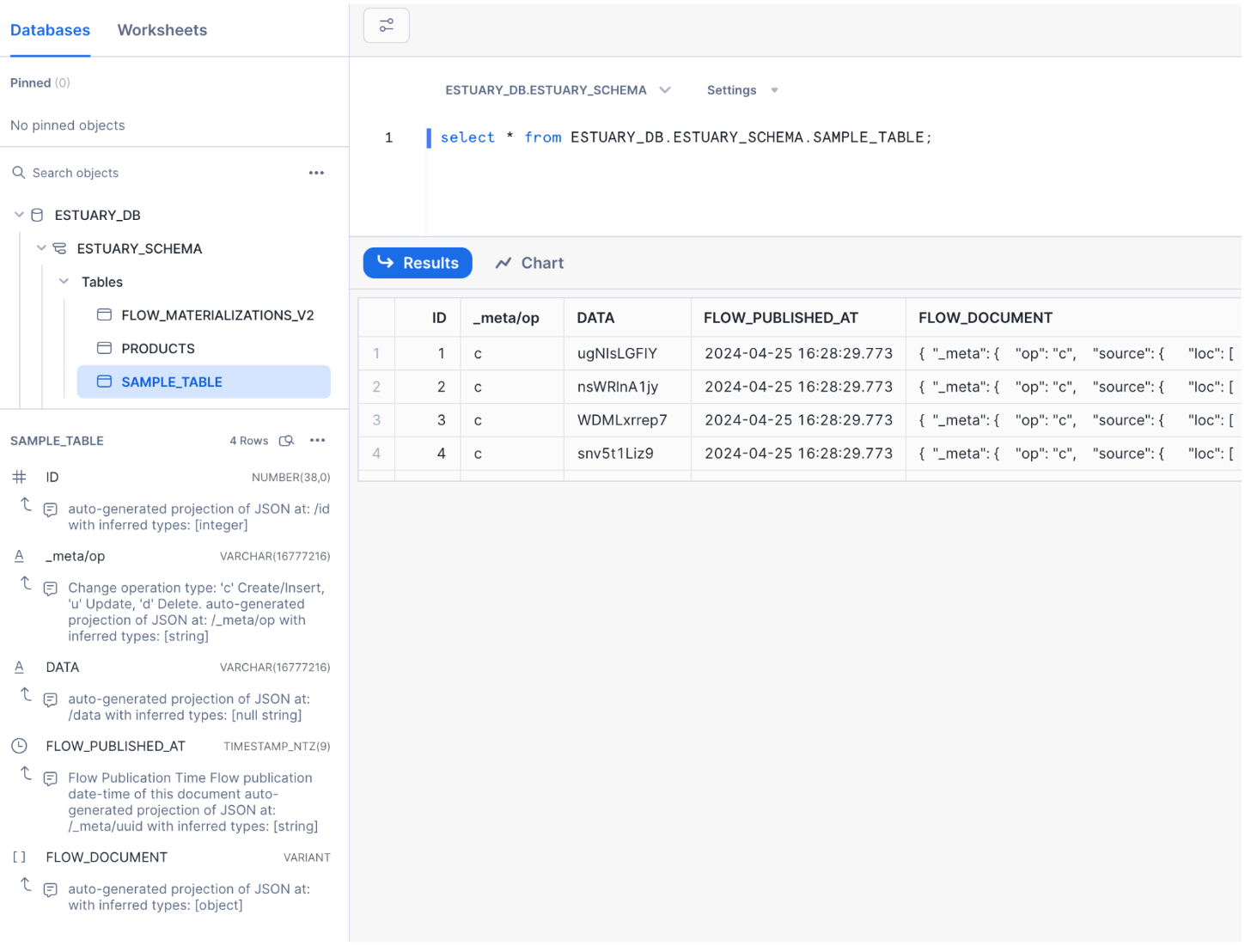 CloudSQL (PostgreSQL) CDC to Snowflake - Verify Snowflake