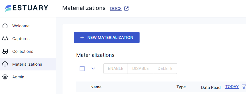 new materialization - postgres to mongodb