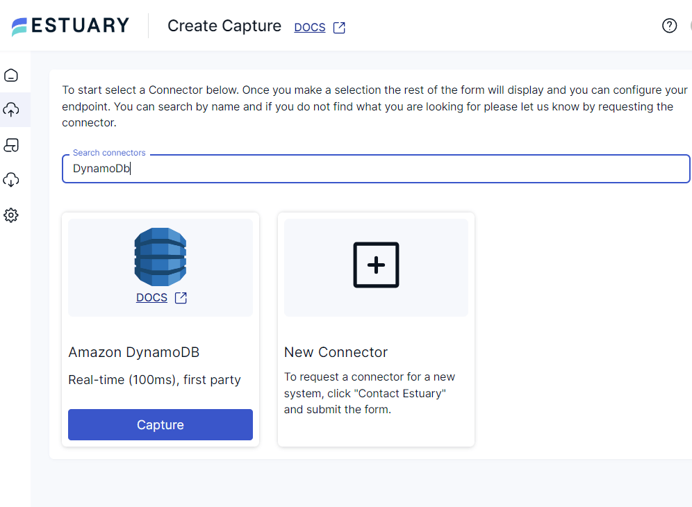 dynamodb to databricks - Selecting dynamoDB as a source