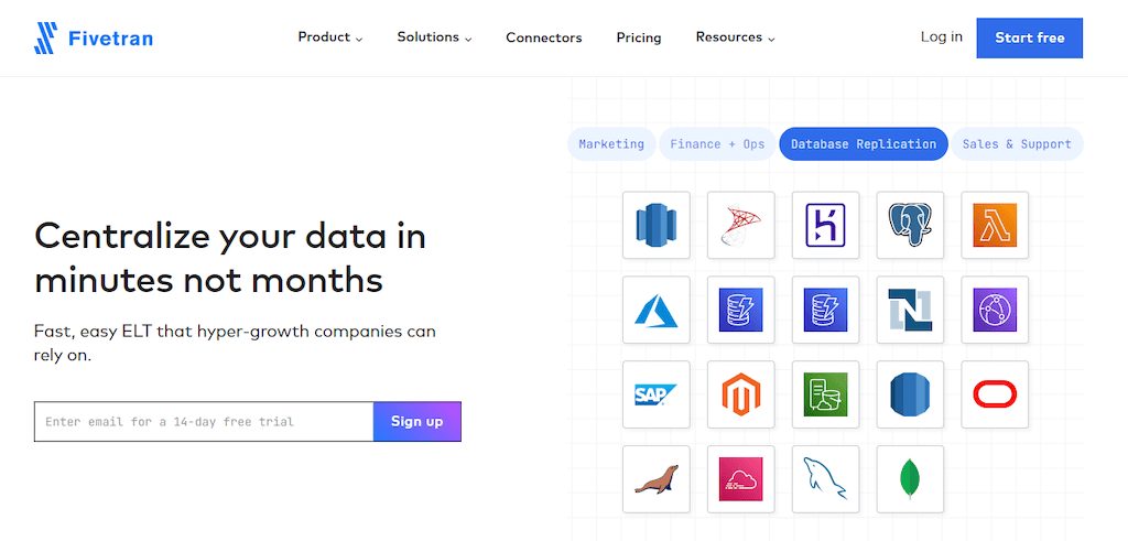 Fivetran Alternatives - Fivetran Home Page